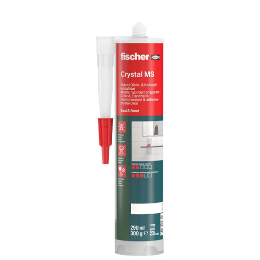 fischer Dicht- und Bauklebstoff Crystal MS