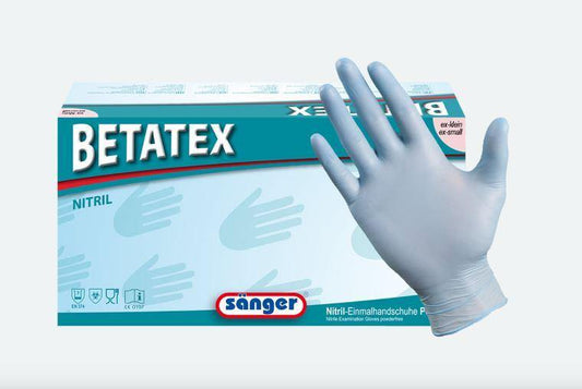 Sänger Betatex blau - Nitril-Einmalhandschuhe, puderfrei | blau | 150 Stück - Schleiftitan.de